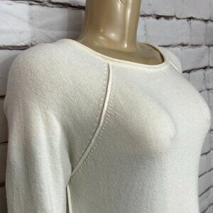 NWT Parkhurst Sweater Womens Rolled Edge Neck White Soft Light